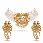Heritage Kundan & Multi-Strand Pearl Choker Set