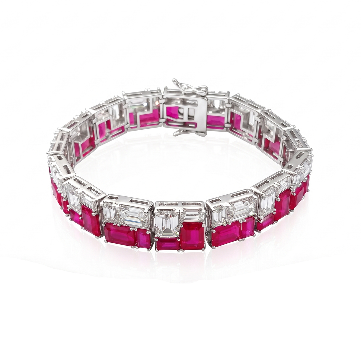 Royal Octagon Emerald Halo Statement Bracelet