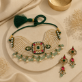 Navratna-Inspired Meenakari & Pearl Choker