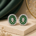 The Verdant Oval Halo Studs