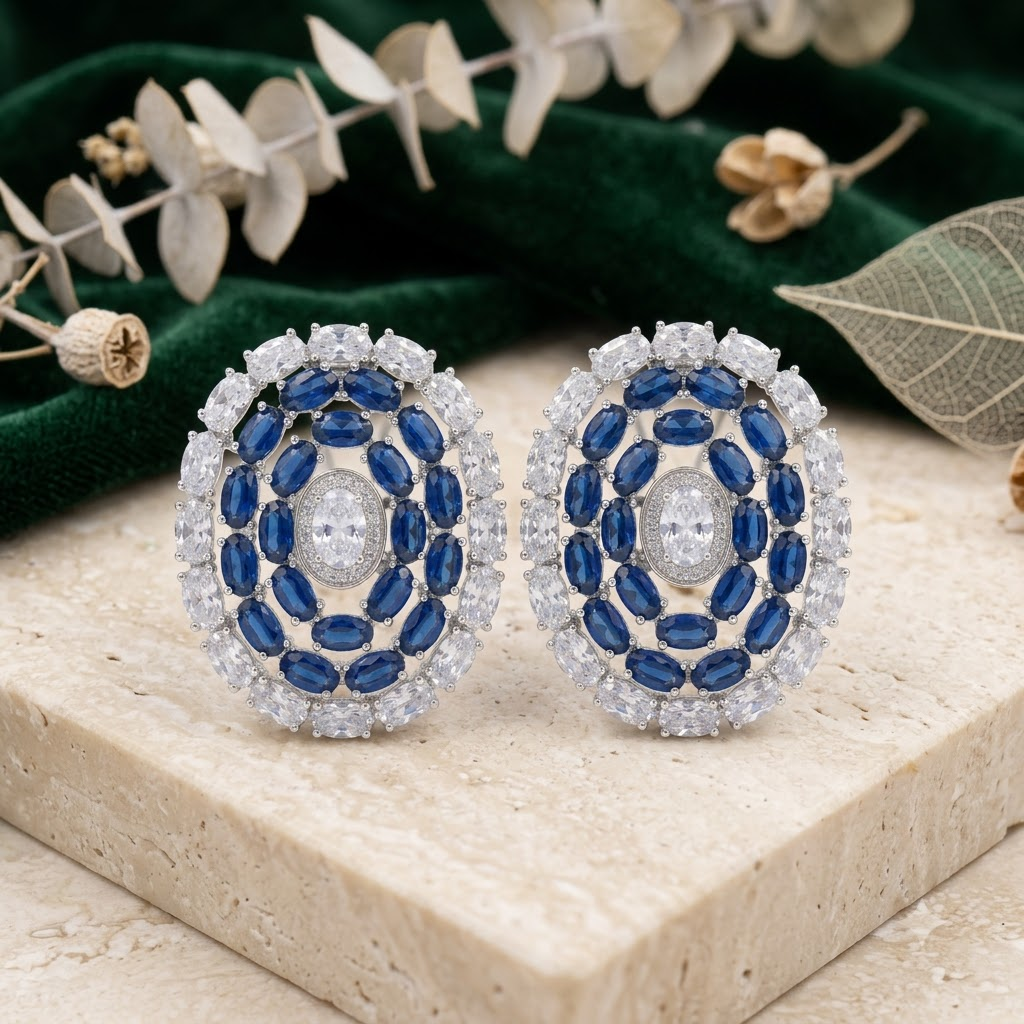 The Sapphire Oval Halo Studs