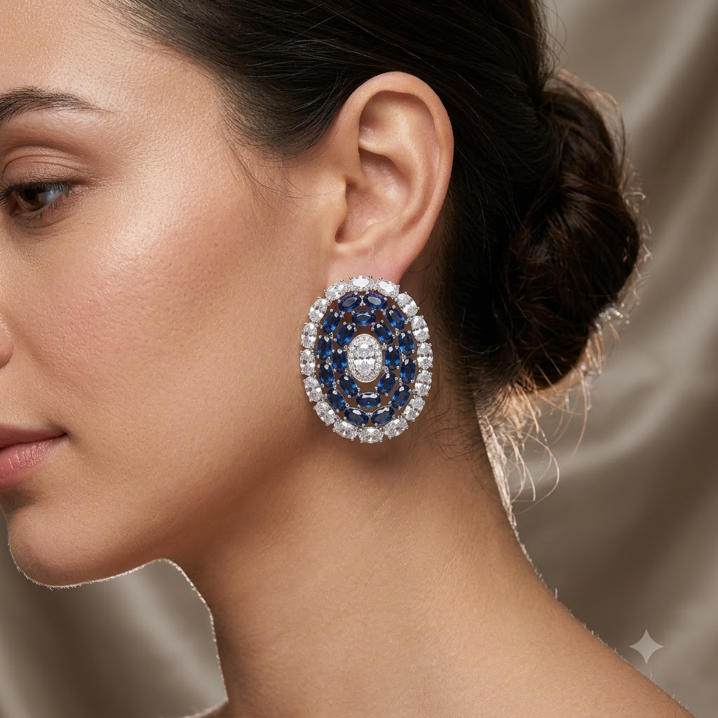 The Sapphire Oval Halo Studs