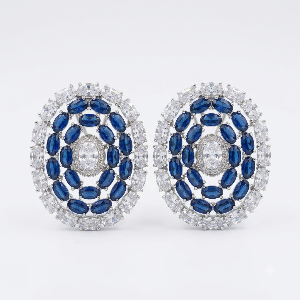 The Sapphire Oval Halo Studs