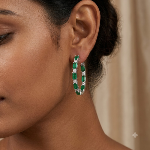 Emerald Eternity Hoops