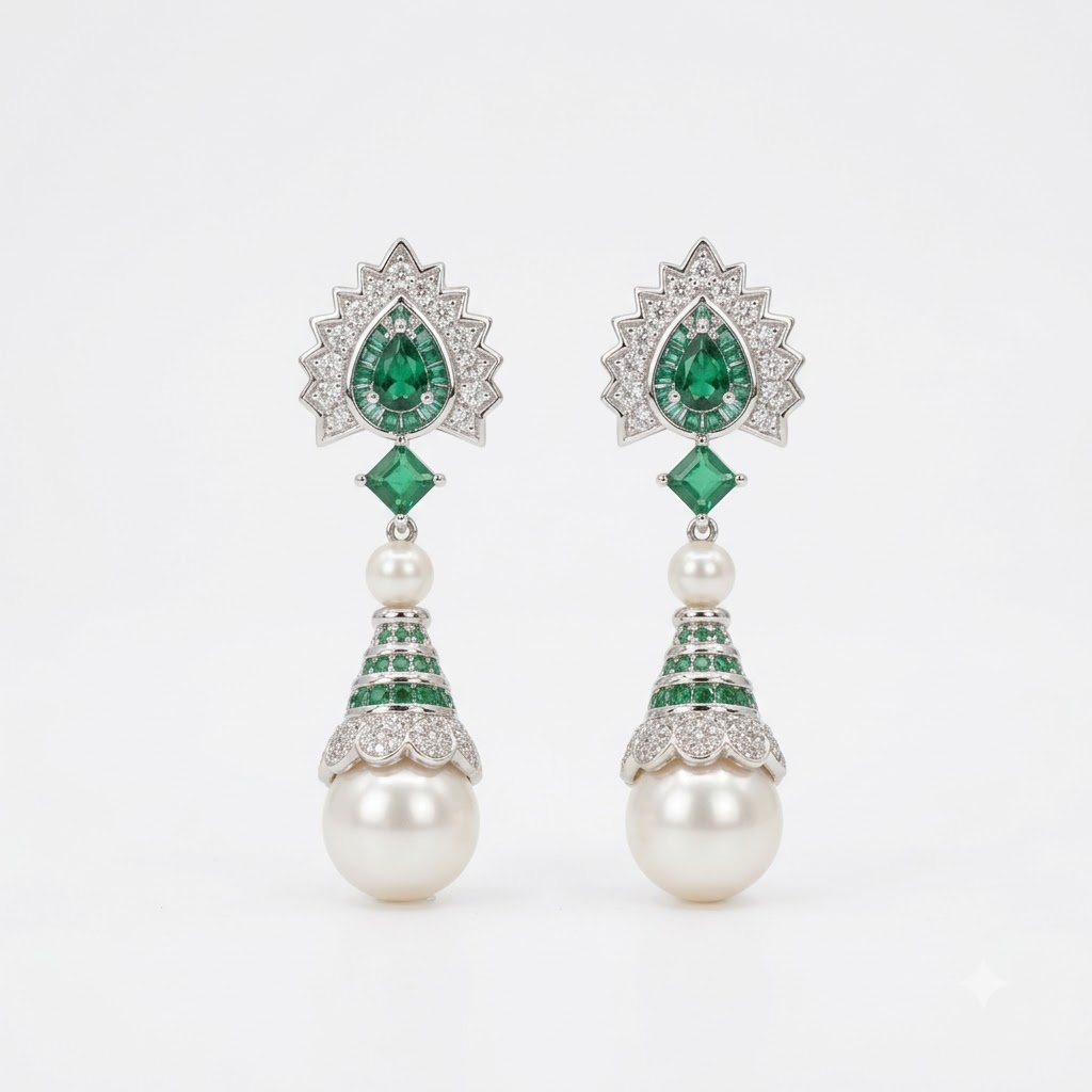 Art Deco Emerald Halo