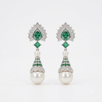 Art Deco Emerald Halo