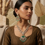 The Empress Emerald & polki Statement Set