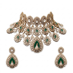 The Emerald Empress Heritage bib & Earring Set