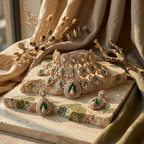 The Emerald Empress Heritage bib & Earring Set