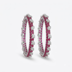 Crimson Radiance Diamond & Ruby Bangle Pair Set of 2