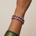 Crimson Radiance Diamond & Ruby Bangle Pair Set of 2
