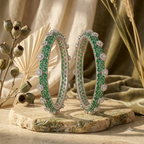 Emerald Vine Pavé Bangles (Set of 2)