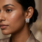 Multi-Band sparkle Crystal Hoop Studs
